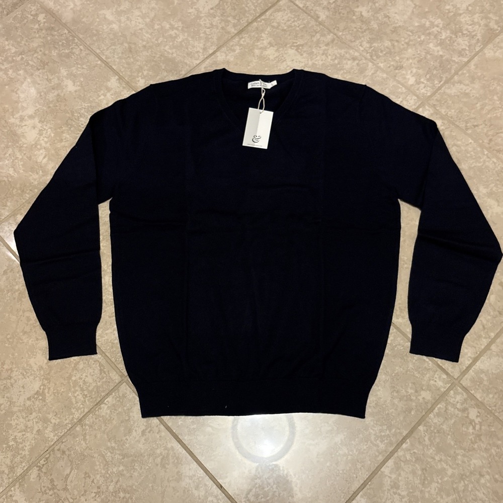 Collars & Co. NWT Luxury Touch Cotton and Cashmere V-Neck Sweater - Size Large